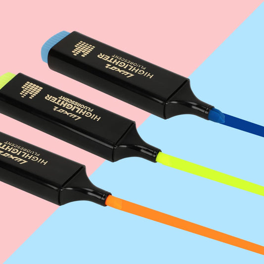 Luxor Fluorescent Highlighter |Pack of 10 |Yellow Colour